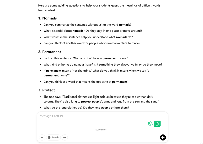 Guiding questions from ChatGPT