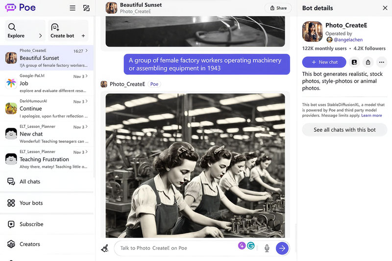 ai image creation example using claude platform website